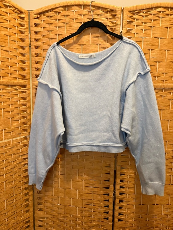 Altar'd State Sweaters - Altar'd State Parker Boatneck Sweater Light Blue Cropped Knit Sweater XS